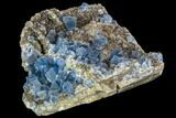 Blue Cubic Fluorite on Quartz - China #111913-2